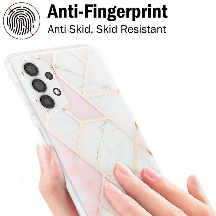 For Samsung Galaxy A32 5G 3D Electroplating Marble Pattern TPU Protective Case(Pink White) by buy2fix