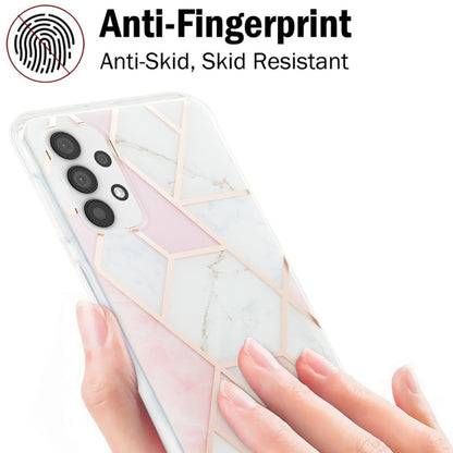 For Samsung Galaxy A32 5G 3D Electroplating Marble Pattern TPU Protective Case(Pink White) by buy2fix