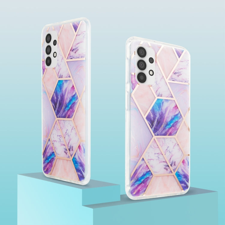 For Samsung Galaxy A32 5G 3D Electroplating Marble Pattern TPU Protective Case(Light Purple) by buy2fix