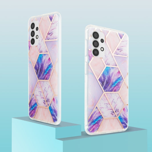 For Samsung Galaxy A32 5G 3D Electroplating Marble Pattern TPU Protective Case(Light Purple) by buy2fix