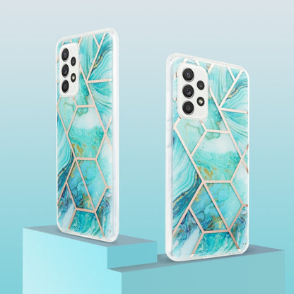 For Samsung Galaxy A52 5G / 4G 3D Electroplating Marble Pattern TPU Protective Case(Blue) by buy2fix