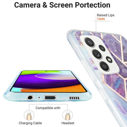 For Samsung Galaxy A52 5G / 4G 3D Electroplating Marble Pattern TPU Protective Case(Dark Purple) by buy2fix