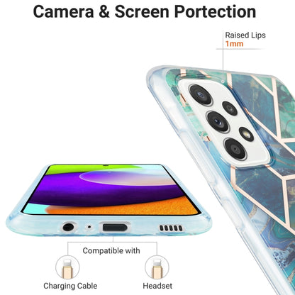 For Samsung Galaxy A52 5G / 4G 3D Electroplating Marble Pattern TPU Protective Case(Blue Green) by buy2fix