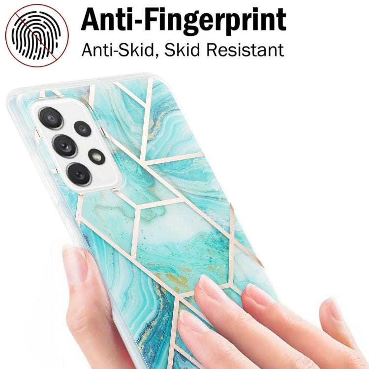 For Samsung Galaxy A72 5G / 4G 3D Electroplating Marble Pattern TPU Protective Case(Blue) by buy2fix