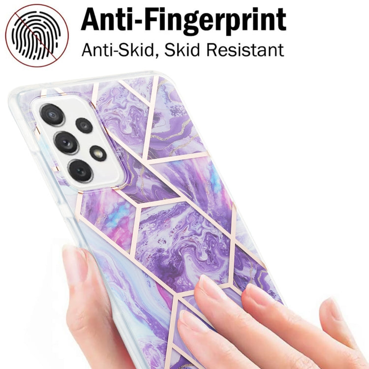 For Samsung Galaxy A72 5G / 4G 3D Electroplating Marble Pattern TPU Protective Case(Dark Purple) by buy2fix