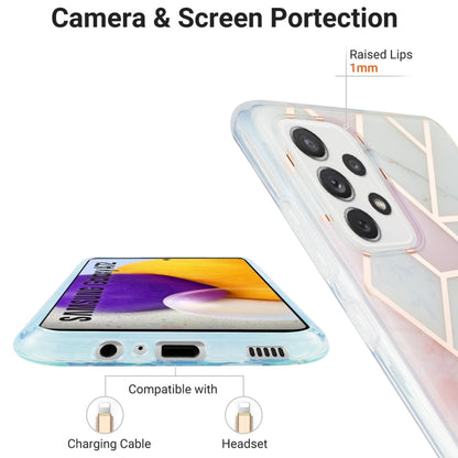 For Samsung Galaxy A72 5G / 4G 3D Electroplating Marble Pattern TPU Protective Case(Pink White) by buy2fix