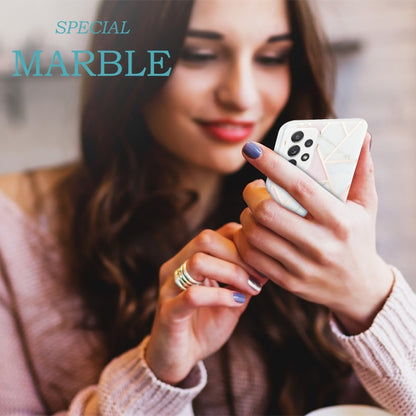 For Samsung Galaxy A72 5G / 4G 3D Electroplating Marble Pattern TPU Protective Case(Pink White) by buy2fix