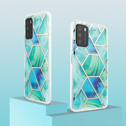 For Xiaomi Poco M3 / Note 9 4G / Redmi 9 Power / Redmi 9T 3D Electroplating Marble Pattern TPU Protective Case(Green) by buy2fix