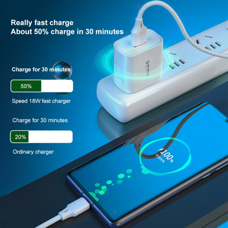 WK WP-U57 18W Speed QC3.0 Fast Charger + USB to Type-C / USB-C Data Cable, Plug Type:UK Plug - USB Charger by WK | Online Shopping UK | buy2fix