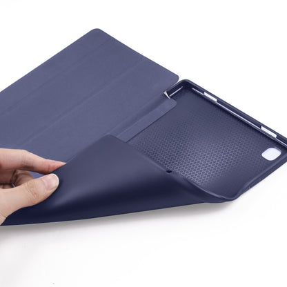For Samsung Galaxy A7 10.4 (2020) T500 3-folding Horizontal Flip Honeycomb TPU Shockproof + PU Leather Case with Holder(Dark Blue) - Other Galaxy Tab PC by buy2fix | Online Shopping UK | buy2fix