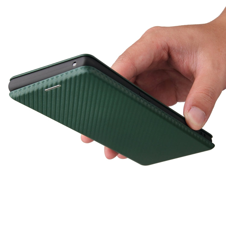 For OPPO Find X3 Neo Carbon Fiber Texture Horizontal Flip TPU + PC + PU Leather Case with Card Slot(Green) - OPPO Cases by buy2fix | Online Shopping UK | buy2fix