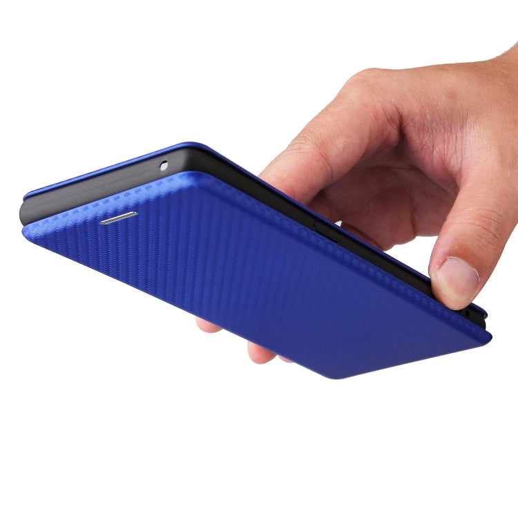 For OPPO Find X3 Neo Carbon Fiber Texture Horizontal Flip TPU + PC + PU Leather Case with Card Slot(Blue) - OPPO Cases by buy2fix | Online Shopping UK | buy2fix