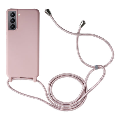 For Samsung Galaxy S21 5G Candy Colors TPU Protective Case with Lanyard(Rose Gold) - Galaxy S21 5G Cases by buy2fix | Online Shopping UK | buy2fix