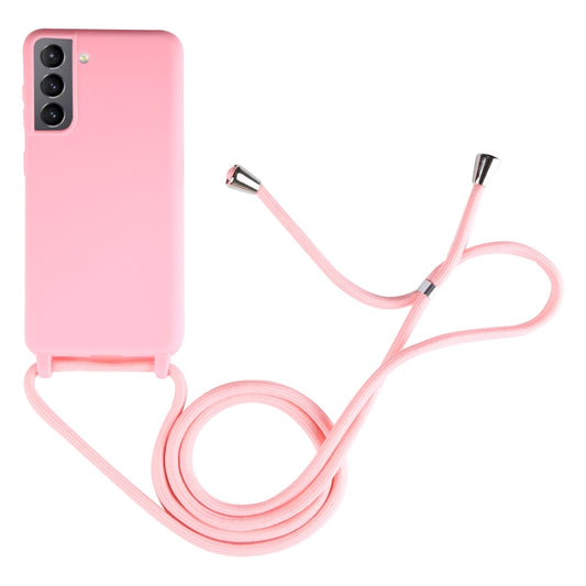 For Samsung Galaxy S21 5G Candy Colors TPU Protective Case with Lanyard(Pink) - Galaxy S21 5G Cases by buy2fix | Online Shopping UK | buy2fix