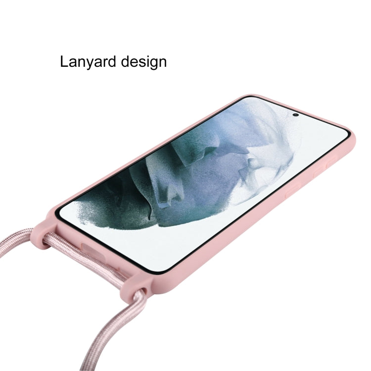 For Samsung Galaxy S21 5G Candy Colors TPU Protective Case with Lanyard(Rose Gold) - Galaxy S21 5G Cases by buy2fix | Online Shopping UK | buy2fix