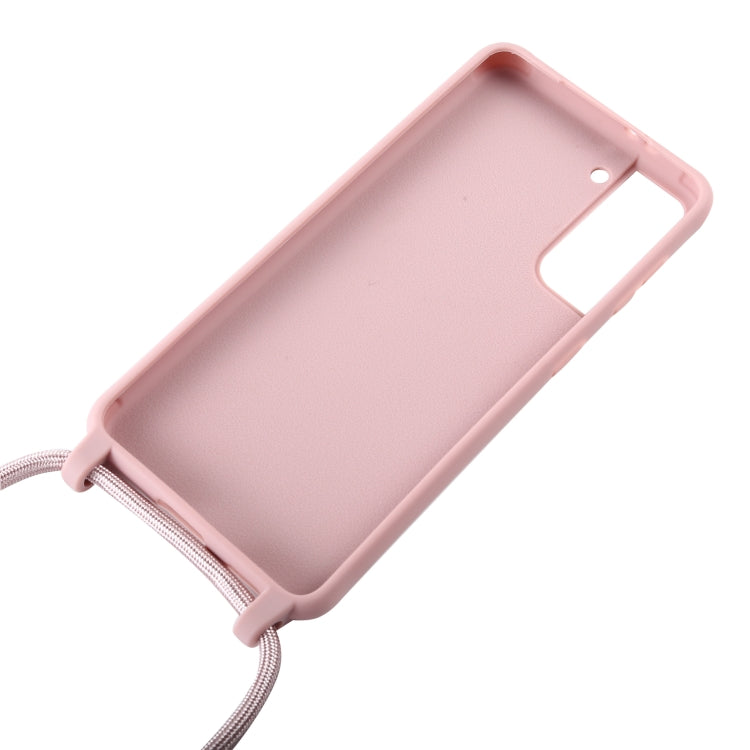 For Samsung Galaxy S21 5G Candy Colors TPU Protective Case with Lanyard(Rose Gold) - Galaxy S21 5G Cases by buy2fix | Online Shopping UK | buy2fix
