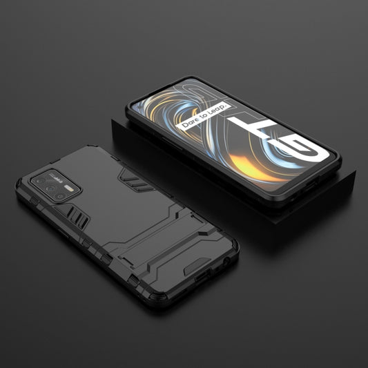 For OPPO Realme GT 5G PC + TPU Shockproof Protective Case with Holder(Black) - Realme Cases by buy2fix | Online Shopping UK | buy2fix