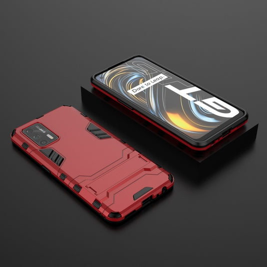 For OPPO Realme GT 5G PC + TPU Shockproof Protective Case with Holder(Red) - Realme Cases by buy2fix | Online Shopping UK | buy2fix