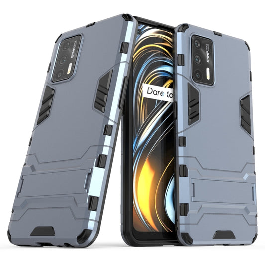 For OPPO Realme GT 5G PC + TPU Shockproof Protective Case with Holder(Navy Blue) - Realme Cases by buy2fix | Online Shopping UK | buy2fix
