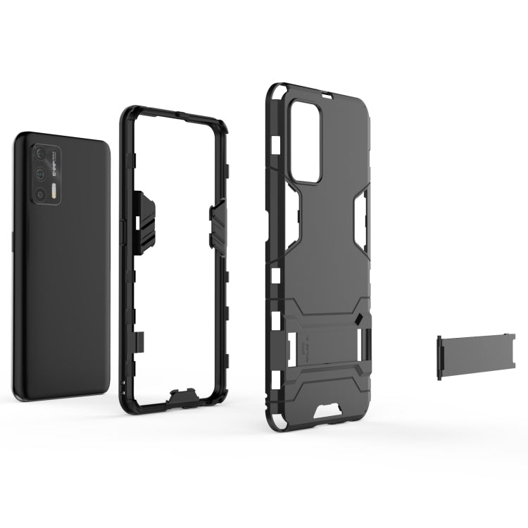 For OPPO Realme GT 5G PC + TPU Shockproof Protective Case with Holder(Red) - Realme Cases by buy2fix | Online Shopping UK | buy2fix