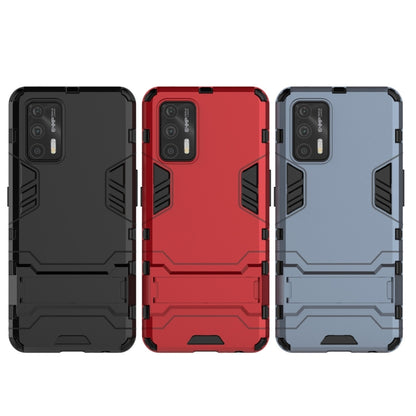 For OPPO Realme GT 5G PC + TPU Shockproof Protective Case with Holder(Red) - Realme Cases by buy2fix | Online Shopping UK | buy2fix