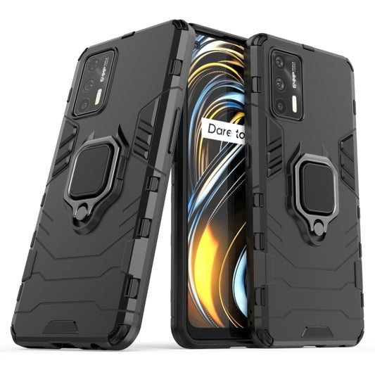 For OPPO Realme GT 5G PC + TPU Shockproof Protective Case with Magnetic Ring Holder(Black) - Realme Cases by buy2fix | Online Shopping UK | buy2fix
