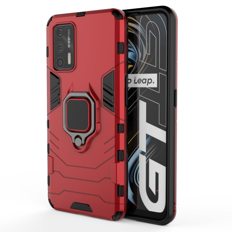 For OPPO Realme GT 5G PC + TPU Shockproof Protective Case with Magnetic Ring Holder(Red) - Realme Cases by buy2fix | Online Shopping UK | buy2fix