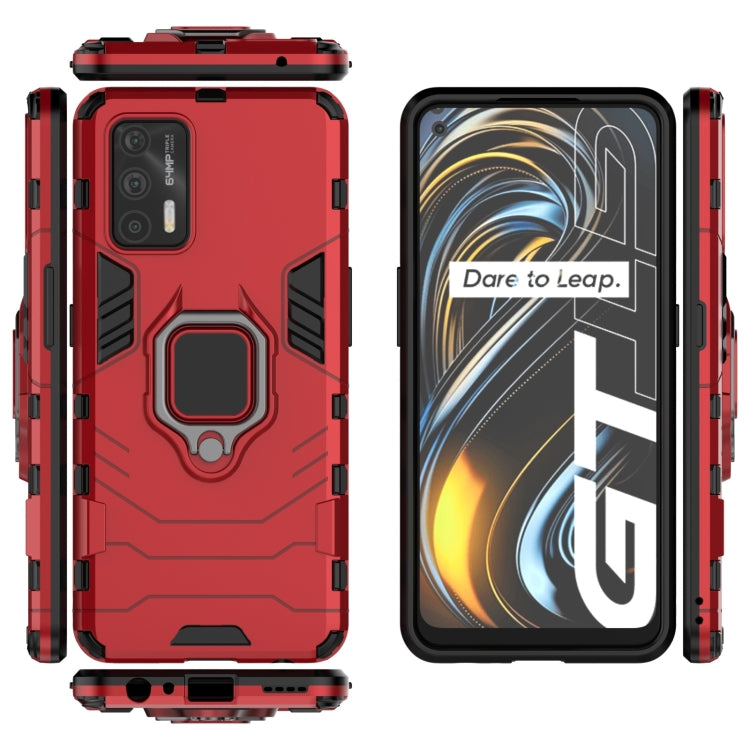 For OPPO Realme GT 5G PC + TPU Shockproof Protective Case with Magnetic Ring Holder(Red) - Realme Cases by buy2fix | Online Shopping UK | buy2fix