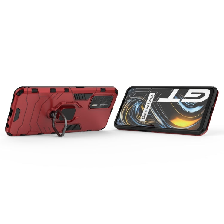 For OPPO Realme GT 5G PC + TPU Shockproof Protective Case with Magnetic Ring Holder(Red) - Realme Cases by buy2fix | Online Shopping UK | buy2fix