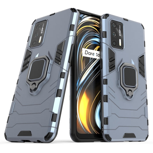 For OPPO Realme GT 5G PC + TPU Shockproof Protective Case with Magnetic Ring Holder(Navy Blue) - Realme Cases by buy2fix | Online Shopping UK | buy2fix