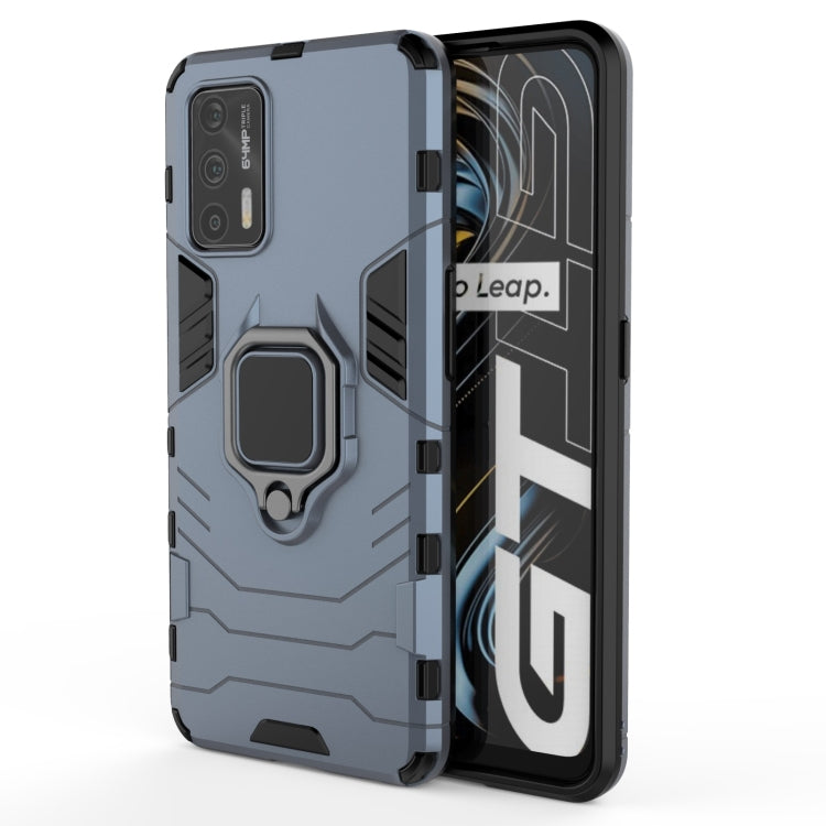 For OPPO Realme GT 5G PC + TPU Shockproof Protective Case with Magnetic Ring Holder(Navy Blue) - Realme Cases by buy2fix | Online Shopping UK | buy2fix