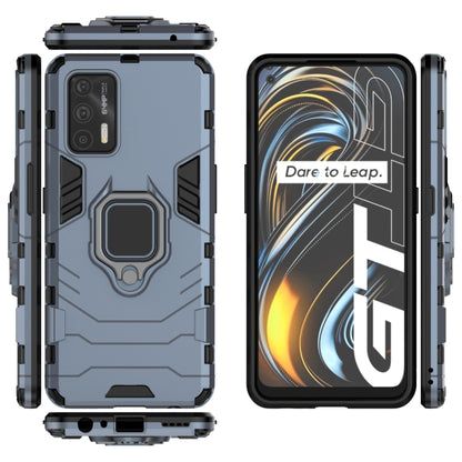 For OPPO Realme GT 5G PC + TPU Shockproof Protective Case with Magnetic Ring Holder(Navy Blue) - Realme Cases by buy2fix | Online Shopping UK | buy2fix