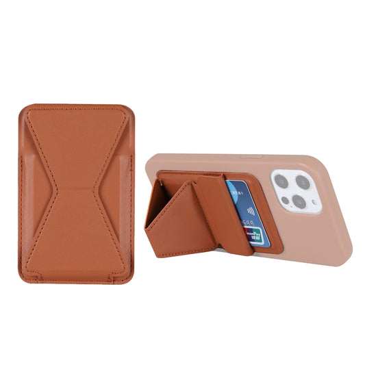 Magsafing Magnetic Folding Stand Leather Wallet Snap-On Card Holder Case Bag for iPhone 12 mini, iPhone 12, iPhone 12 Pro, iPhone 12 Pro Max(Brown) - iPhone 12 Pro Max Cases by buy2fix | Online Shopping UK | buy2fix