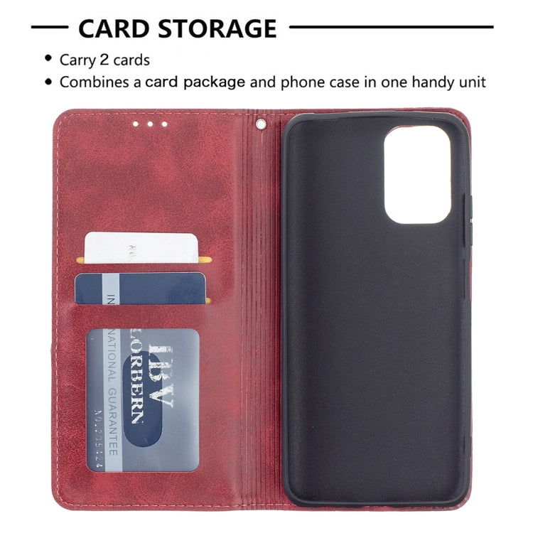 For Xiaomi Redmi Note 10 4G / Note 10s Rhombus Texture Horizontal Flip Magnetic Leather Case with Holder & Card Slots(Red) - Xiaomi Cases by buy2fix | Online Shopping UK | buy2fix