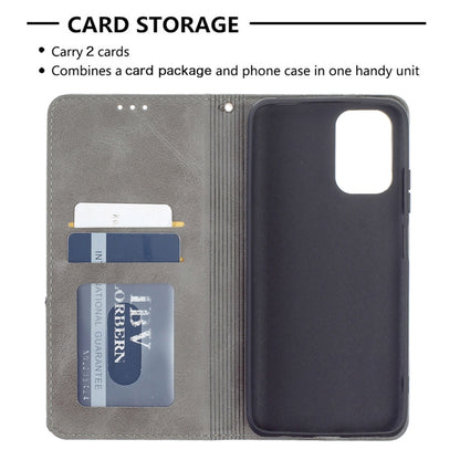 For Xiaomi Redmi Note 10 4G / Note 10s Rhombus Texture Horizontal Flip Magnetic Leather Case with Holder & Card Slots(Grey) - Xiaomi Cases by buy2fix | Online Shopping UK | buy2fix