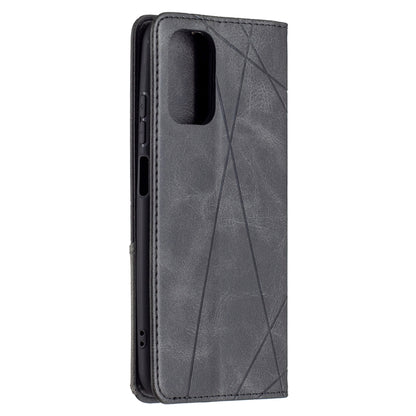 For Xiaomi Redmi Note 10 4G / Note 10s Rhombus Texture Horizontal Flip Magnetic Leather Case with Holder & Card Slots(Black) - Xiaomi Cases by buy2fix | Online Shopping UK | buy2fix