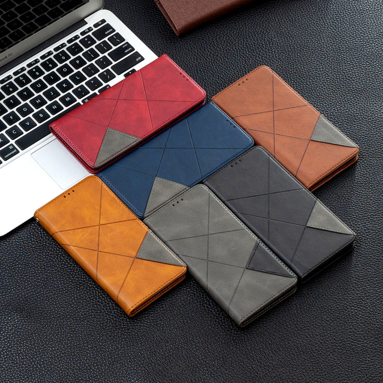 For Xiaomi Redmi Note 10 4G / Note 10s Rhombus Texture Horizontal Flip Magnetic Leather Case with Holder & Card Slots(Blue) - Xiaomi Cases by buy2fix | Online Shopping UK | buy2fix