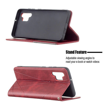 For Samsung Galaxy A32 4G Rhombus Texture Horizontal Flip Magnetic Leather Case with Holder & Card Slots(Red) by buy2fix