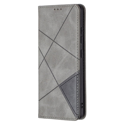 For Samsung Galaxy A32 4G Rhombus Texture Horizontal Flip Magnetic Leather Case with Holder & Card Slots(Grey) by buy2fix