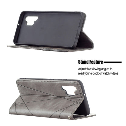 For Samsung Galaxy A32 4G Rhombus Texture Horizontal Flip Magnetic Leather Case with Holder & Card Slots(Grey) by buy2fix