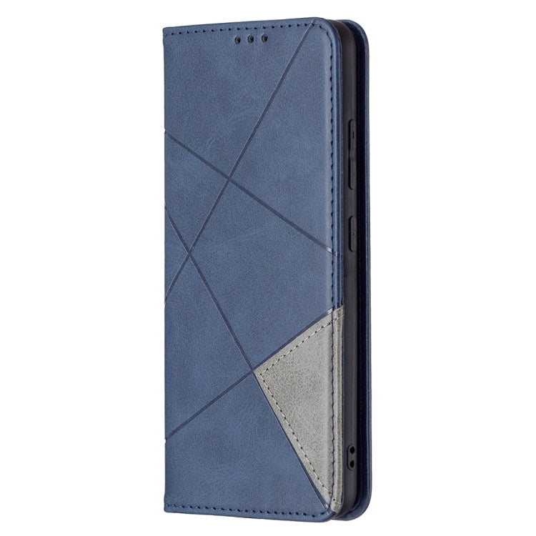 For Samsung Galaxy A32 4G Rhombus Texture Horizontal Flip Magnetic Leather Case with Holder & Card Slots(Blue) by buy2fix