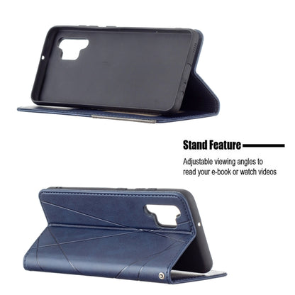 For Samsung Galaxy A32 4G Rhombus Texture Horizontal Flip Magnetic Leather Case with Holder & Card Slots(Blue) by buy2fix