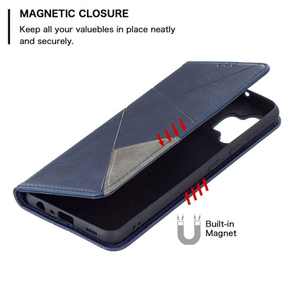 For Samsung Galaxy A32 4G Rhombus Texture Horizontal Flip Magnetic Leather Case with Holder & Card Slots(Blue) by buy2fix