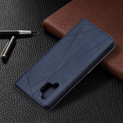 For Samsung Galaxy A32 4G Rhombus Texture Horizontal Flip Magnetic Leather Case with Holder & Card Slots(Blue) by buy2fix