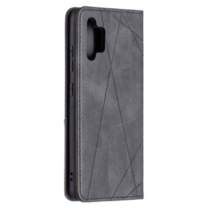 For Samsung Galaxy A32 4G Rhombus Texture Horizontal Flip Magnetic Leather Case with Holder & Card Slots(Black) by buy2fix