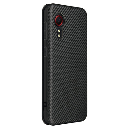 For Samsung Galaxy Xcover 5 Carbon Fiber Texture Horizontal Flip TPU + PC + PU Leather Case with Card Slot(Black) - Galaxy Phone Cases by buy2fix | Online Shopping UK | buy2fix