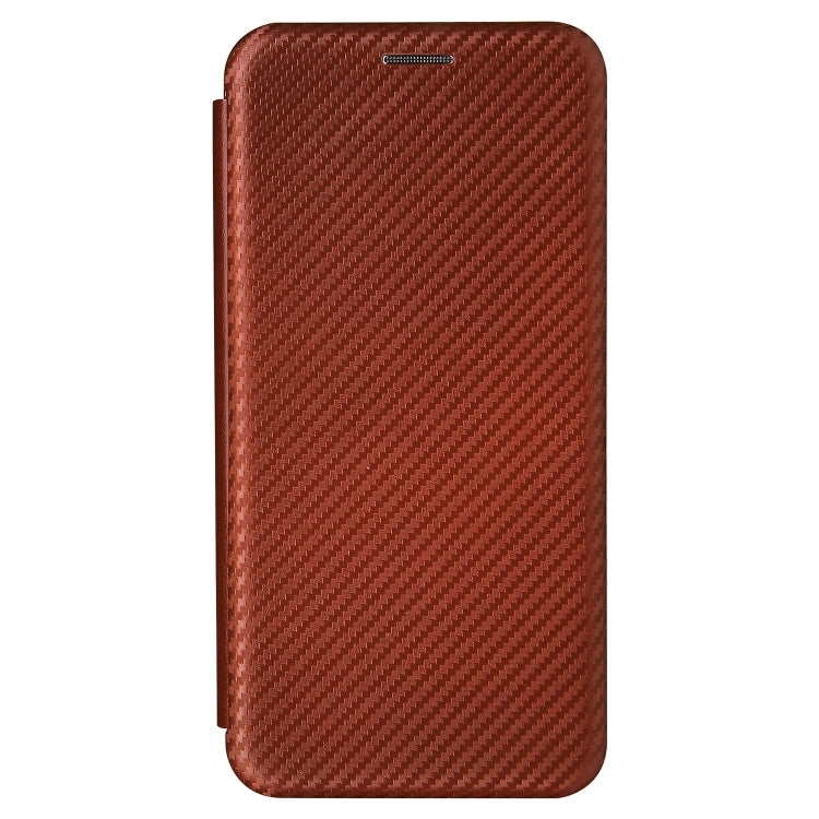 For Samsung Galaxy Xcover 5 Carbon Fiber Texture Horizontal Flip TPU + PC + PU Leather Case with Card Slot(Brown) by buy2fix