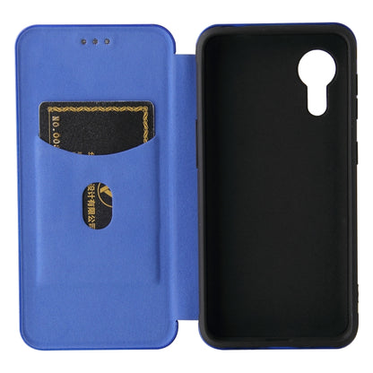For Samsung Galaxy Xcover 5 Carbon Fiber Texture Horizontal Flip TPU + PC + PU Leather Case with Card Slot(Blue) by buy2fix