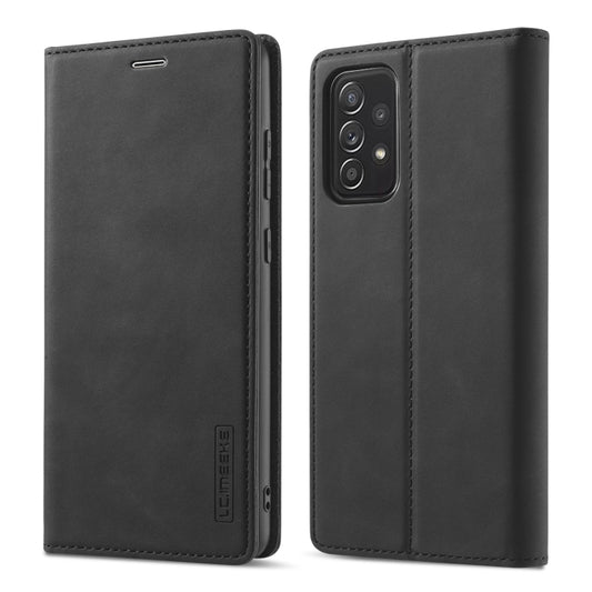 For Samsung Galaxy A52 5G / 4G LC.IMEEKE Strong Magnetism Ultra-thin Horizontal Flip Matte TPU + PU Leather Case with Holder & Card Slots & Wallet(Black) - Galaxy Phone Cases by LC.IMEEKE | Online Shopping UK | buy2fix