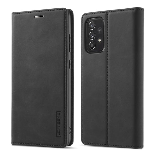 For Samsung Galaxy A52 5G / 4G LC.IMEEKE Strong Magnetism Ultra-thin Horizontal Flip Matte TPU + PU Leather Case with Holder & Card Slots & Wallet(Black)